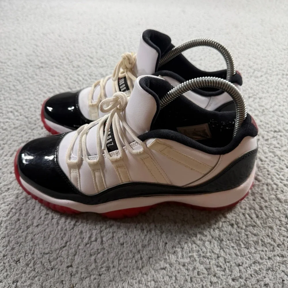 Air Jordan 11 Retro Low Concord Bred White Black Red 528896-160 Kids 7Y